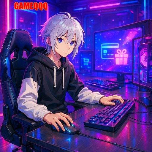 Imagem promocional da GAMEQQQ mostrando a plataforma e suas vantagens