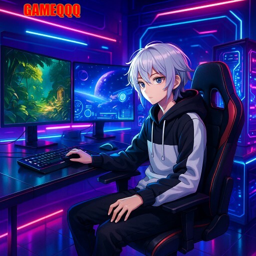 Imagem promocional da GAMEQQQ mostrando a plataforma e suas vantagens