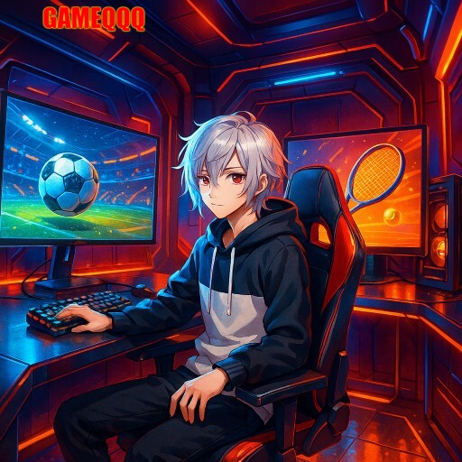 Imagem promocional da GAMEQQQ mostrando a plataforma e suas vantagens