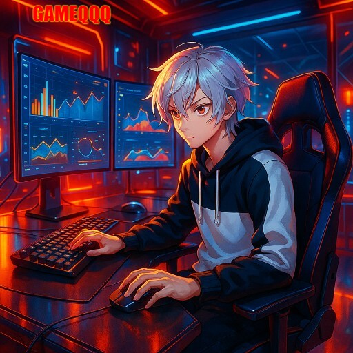 Imagem promocional da GAMEQQQ mostrando a plataforma e suas vantagens