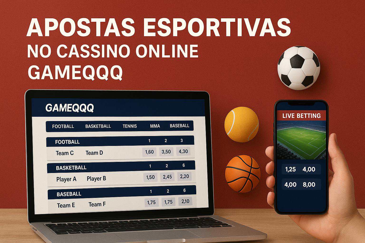 Apostas esportivas no cassino online GAMEQQQ