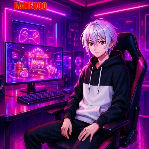 Imagem promocional da GAMEQQQ mostrando a plataforma e suas vantagens