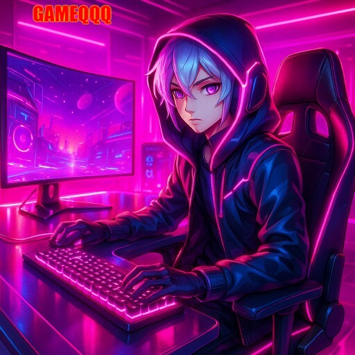 Imagem promocional da GAMEQQQ mostrando a plataforma e suas vantagens